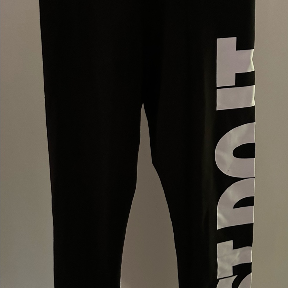 Nike Black Leggings with White Vertical Logo